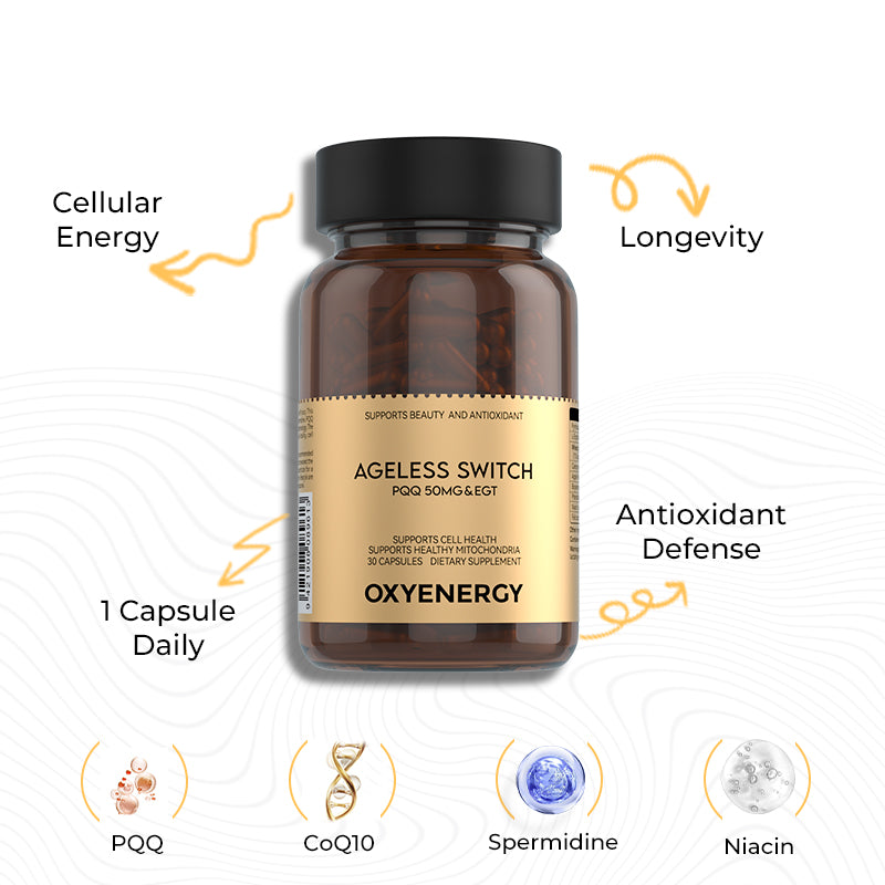 Ageless Switch PQQ 50MG&EGT細胞健康 & 養老支持
